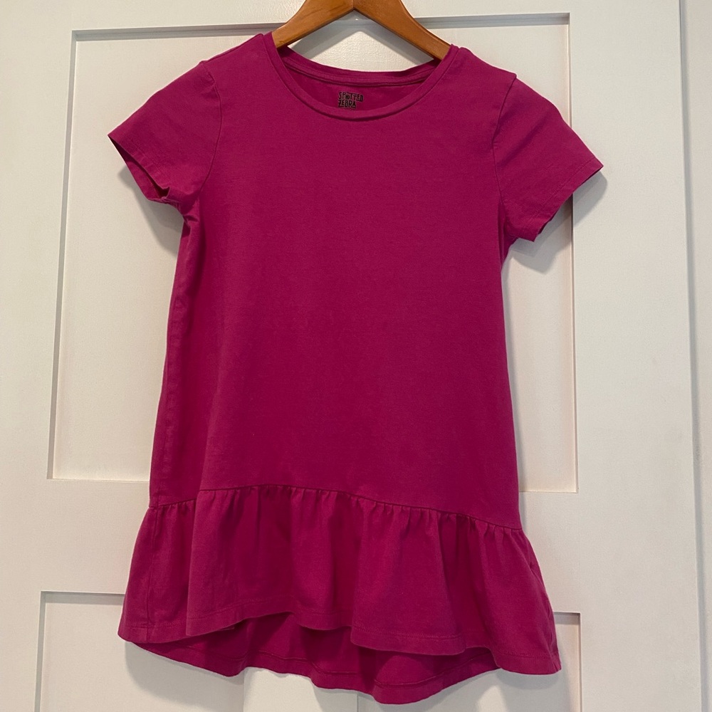 Spotted Zebra Hot Pink Ruffled Top